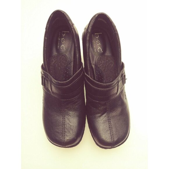 BOC Born Concept Womens Black Clog Leather Slip on Shoes Sz 8 M - Picture 1 of 11